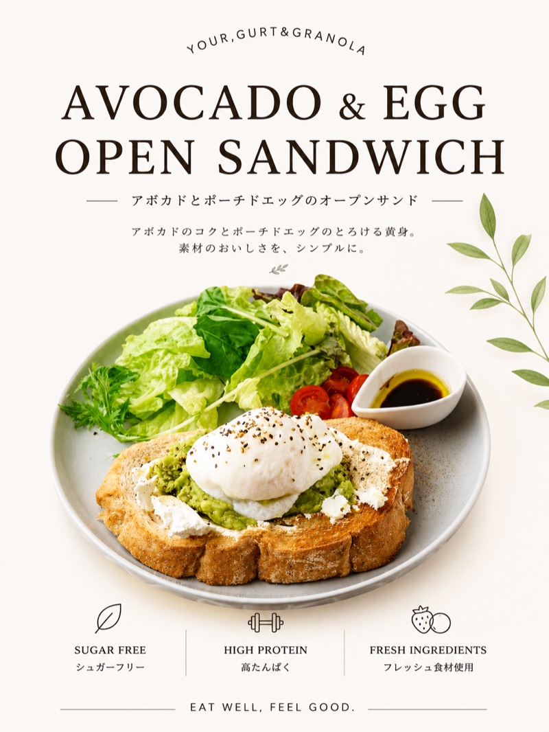 AVOCADO & EGG OPEN SANDWICH